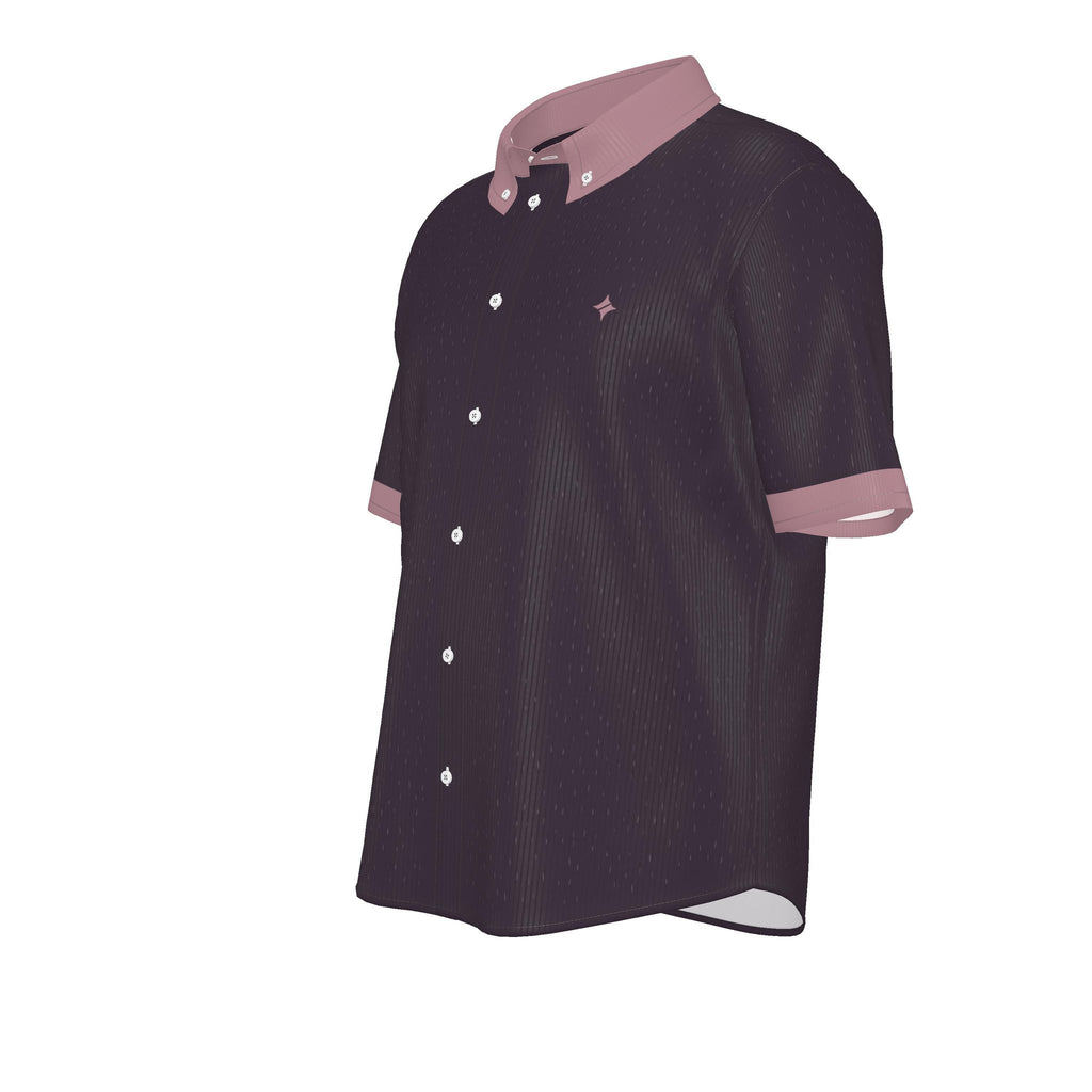 Aubergine Rose Luxury 100% Silk Satin Button-Down Shirt