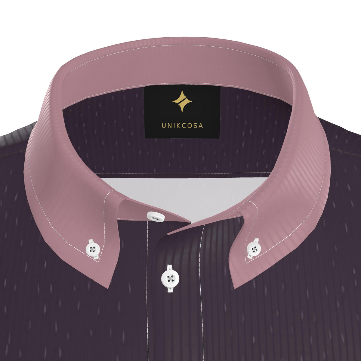 Aubergine Rose Luxury 100% Silk Satin Button-Down Shirt