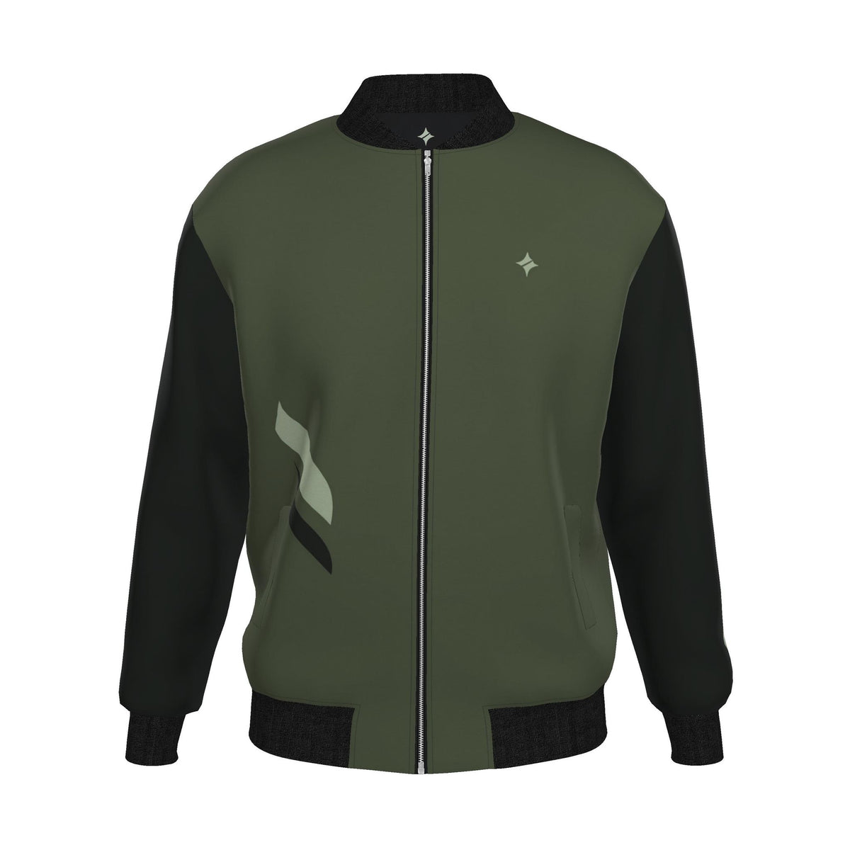 Moss Obsidian Luxury Duchess Satin Bomber Jacket