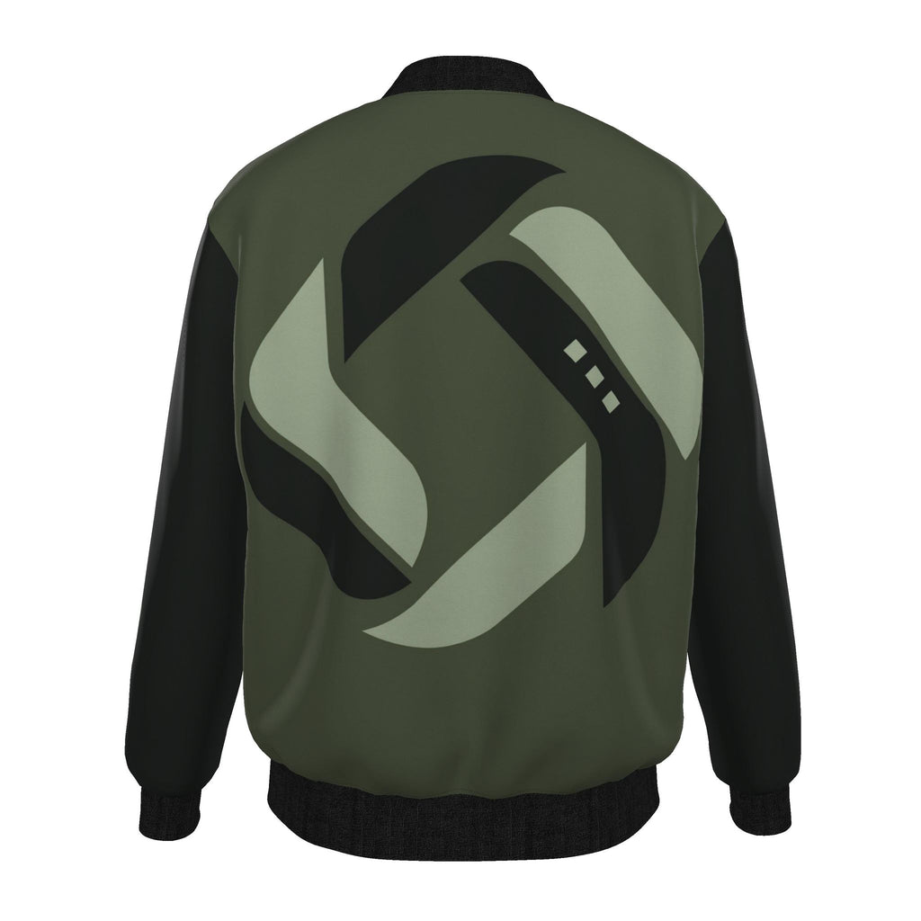 Moss Obsidian Luxury Duchess Satin Bomber Jacket