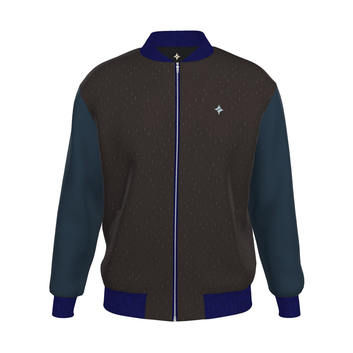 Espresso Ink Rhythm Luxury Duchess Satin Bomber Jacket