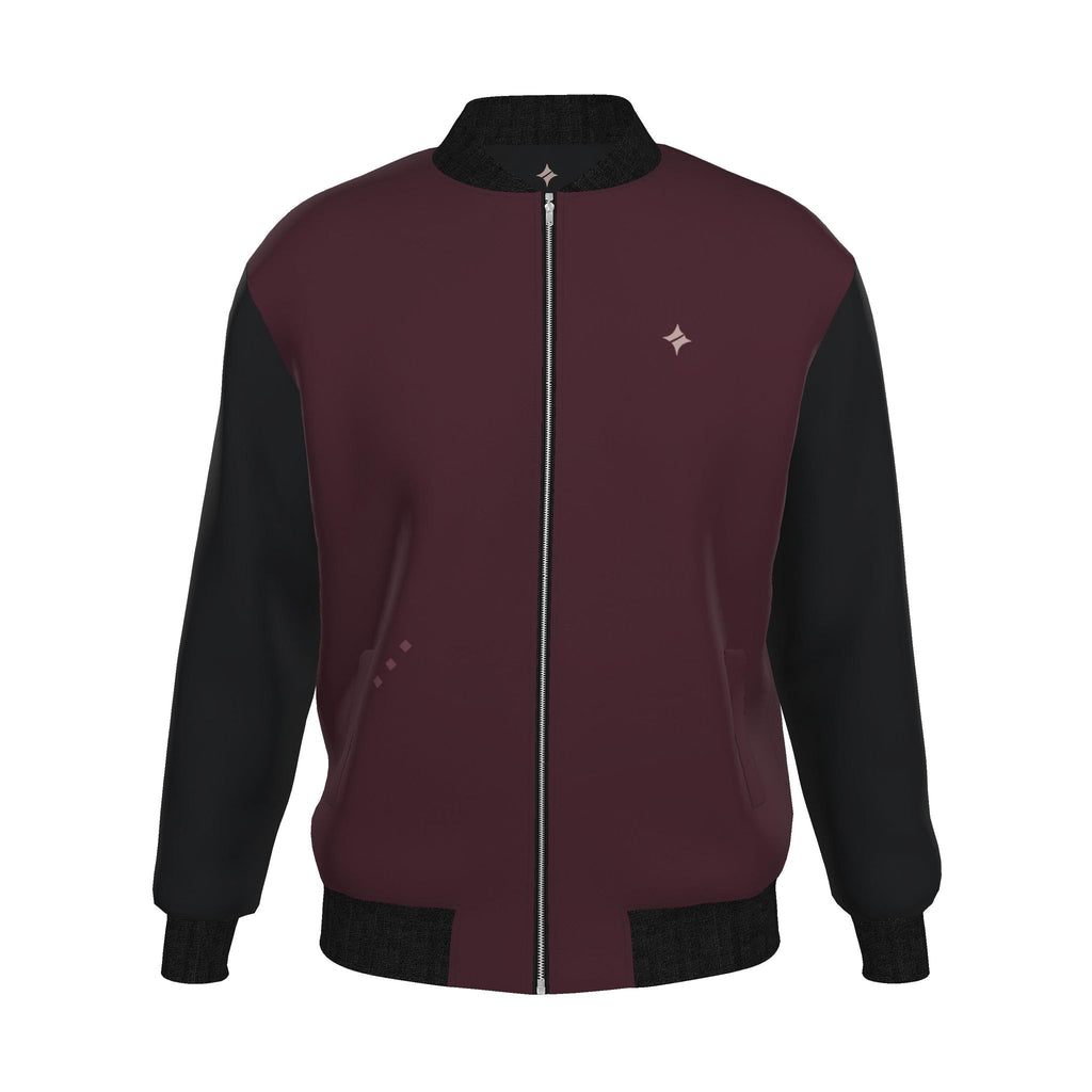 Bordeaux Cadence Luxury Duchess Satin Bomber Jacket