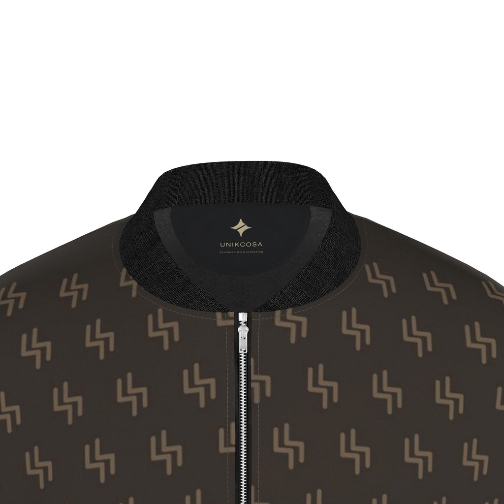 Bronze Loom Luxury Duchess Satin Bomber Jacket