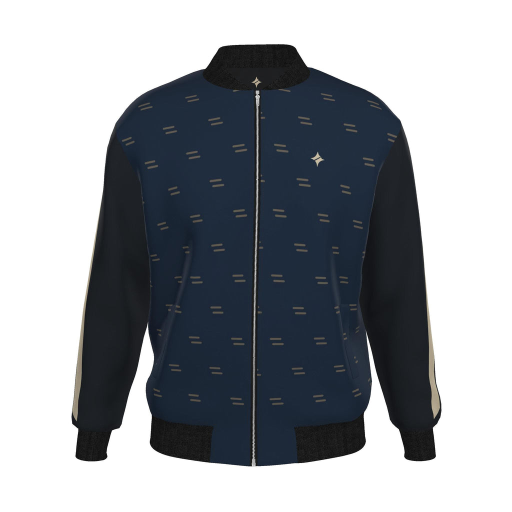 Midnight Champagne Luxury Duchess Satin Bomber Jacket