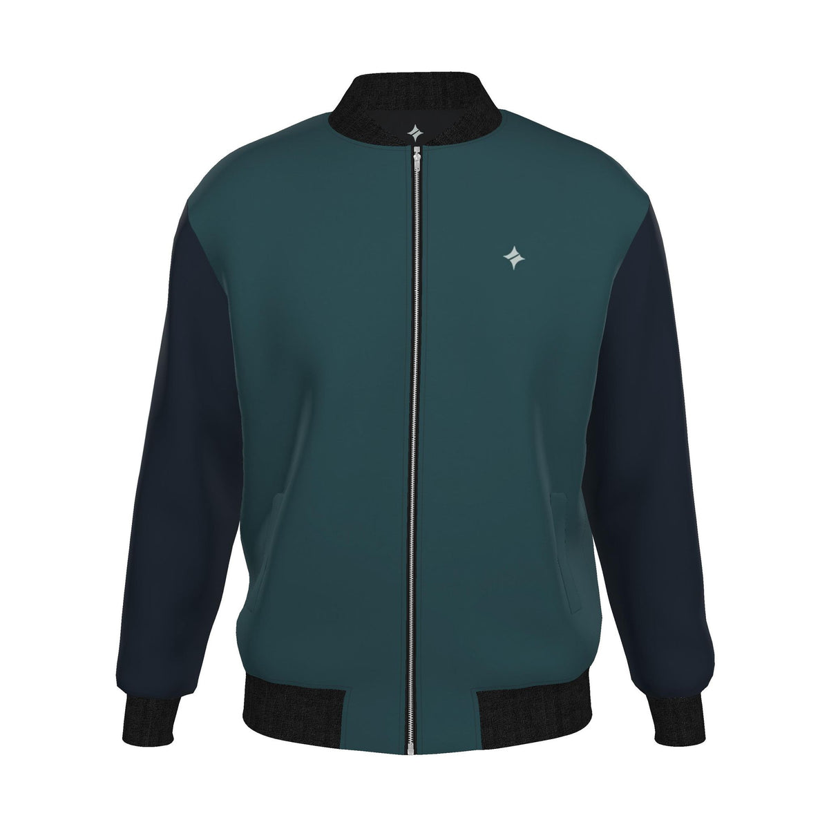 Petrol Meridian Luxury Duchess Satin Bomber Jacket