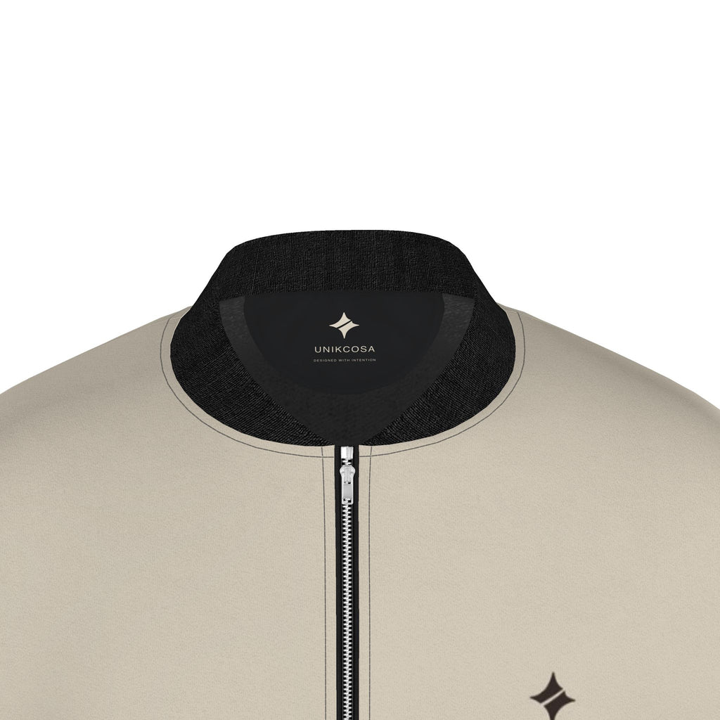 Oyster Espresso Luxury Duchess Satin Bomber Jacket