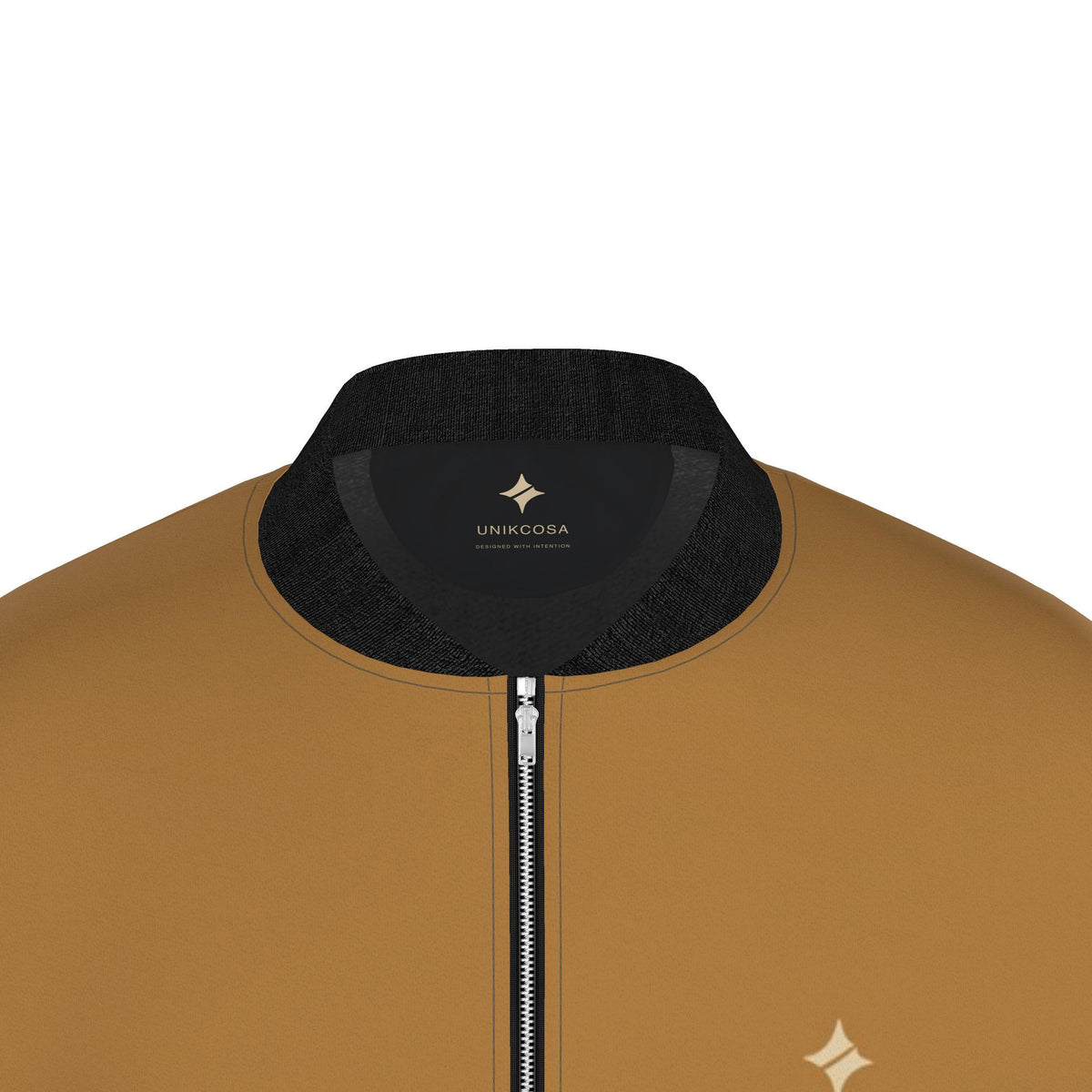 Amber Horizon Luxury Duchess Satin Bomber Jacket