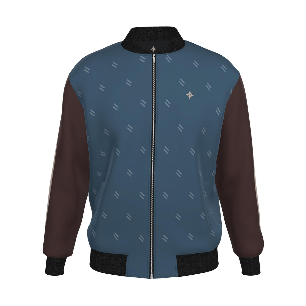 Denim Rosewood Luxury Duchess Satin Bomber Jacket