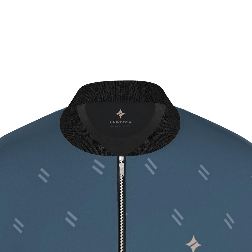 Denim Rosewood Luxury Duchess Satin Bomber Jacket