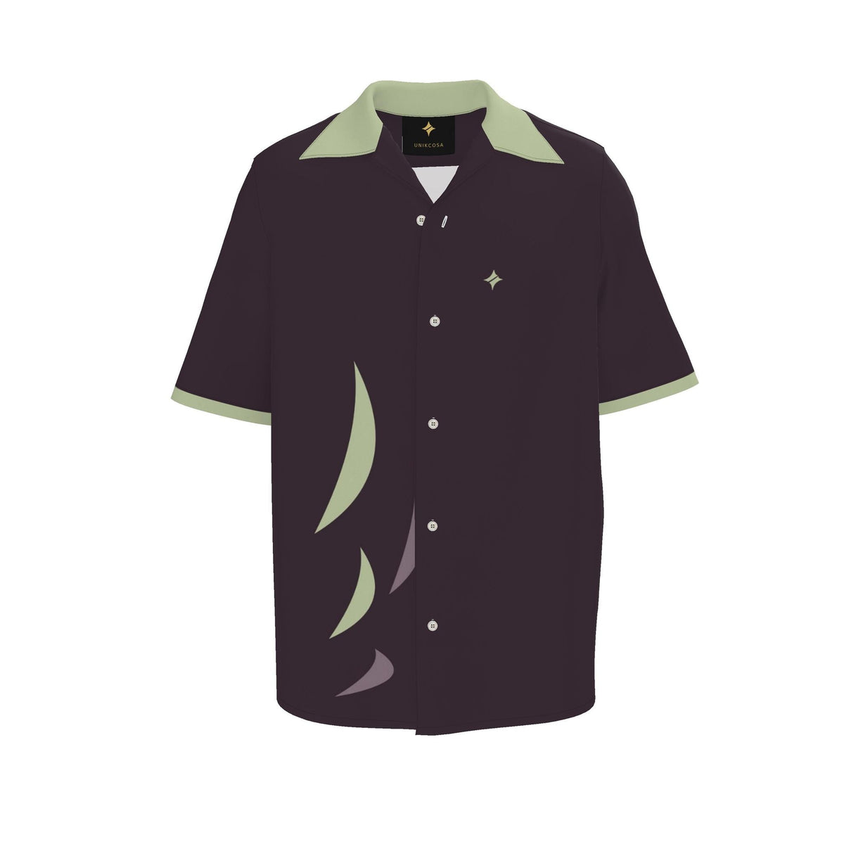 Black Cherry Pistachio: original shirt front garment view.