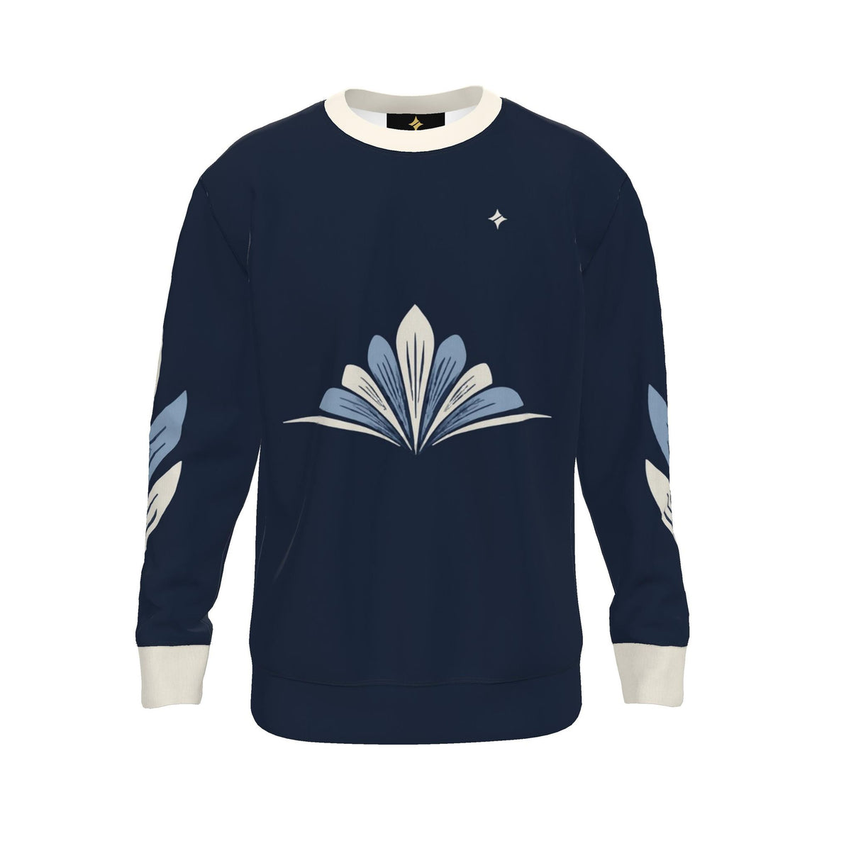 Midnight Porcelain Luxury Nero Ponte Sweatshirt | UNIKCOSA