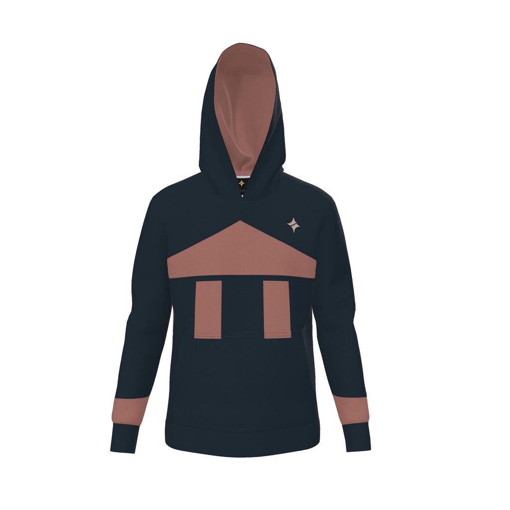 Ink Coral Pavilion Luxury Nero Ponte Hoodie