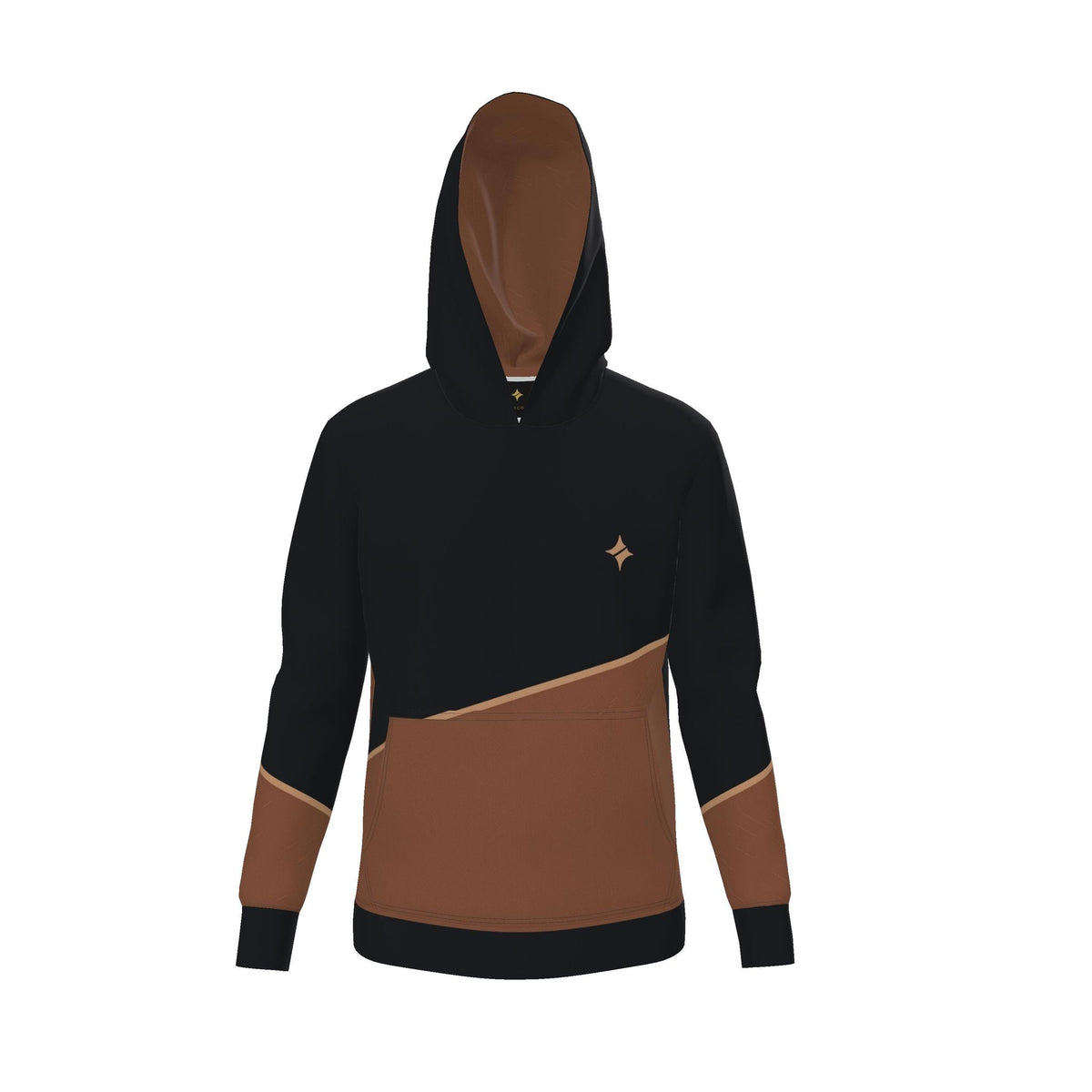 Cognac Obsidian Arc Luxury Nero Ponte Hoodie