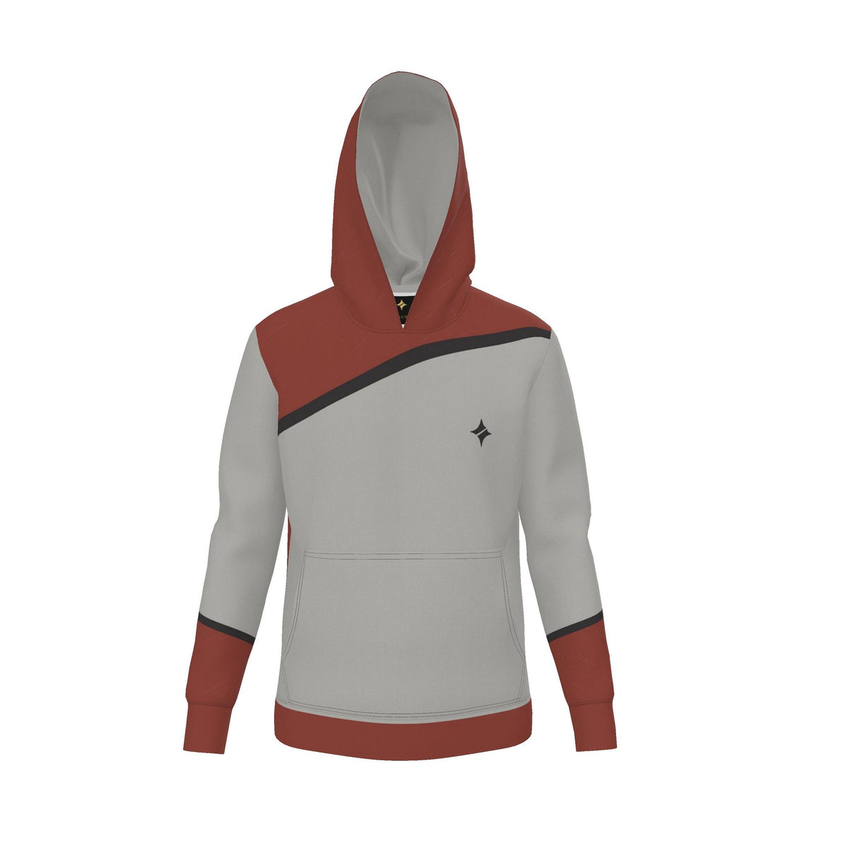Dove Paprika Oblique Luxury Nero Ponte Hoodie