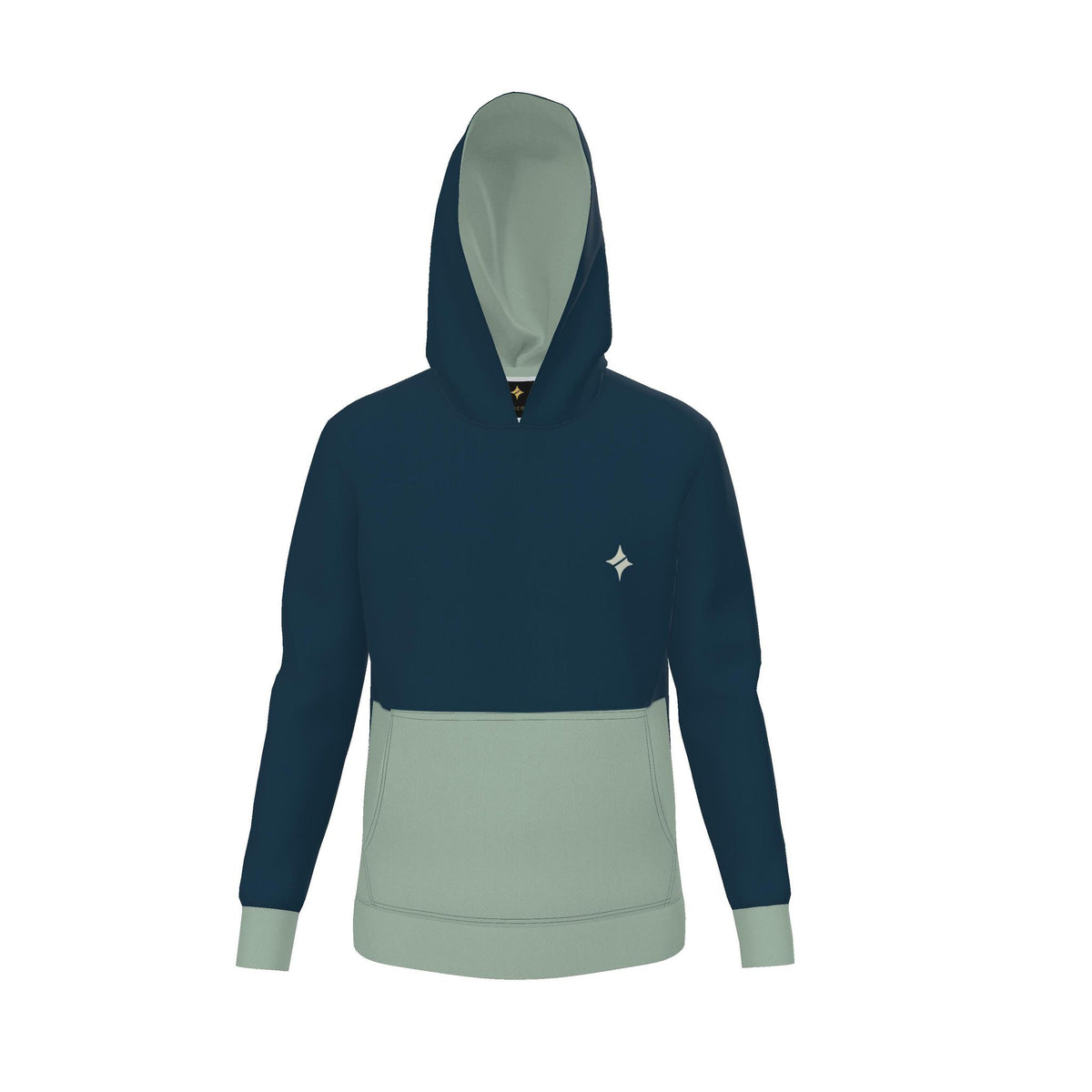 Prussian Celadon Vault Luxury Nero Ponte Hoodie