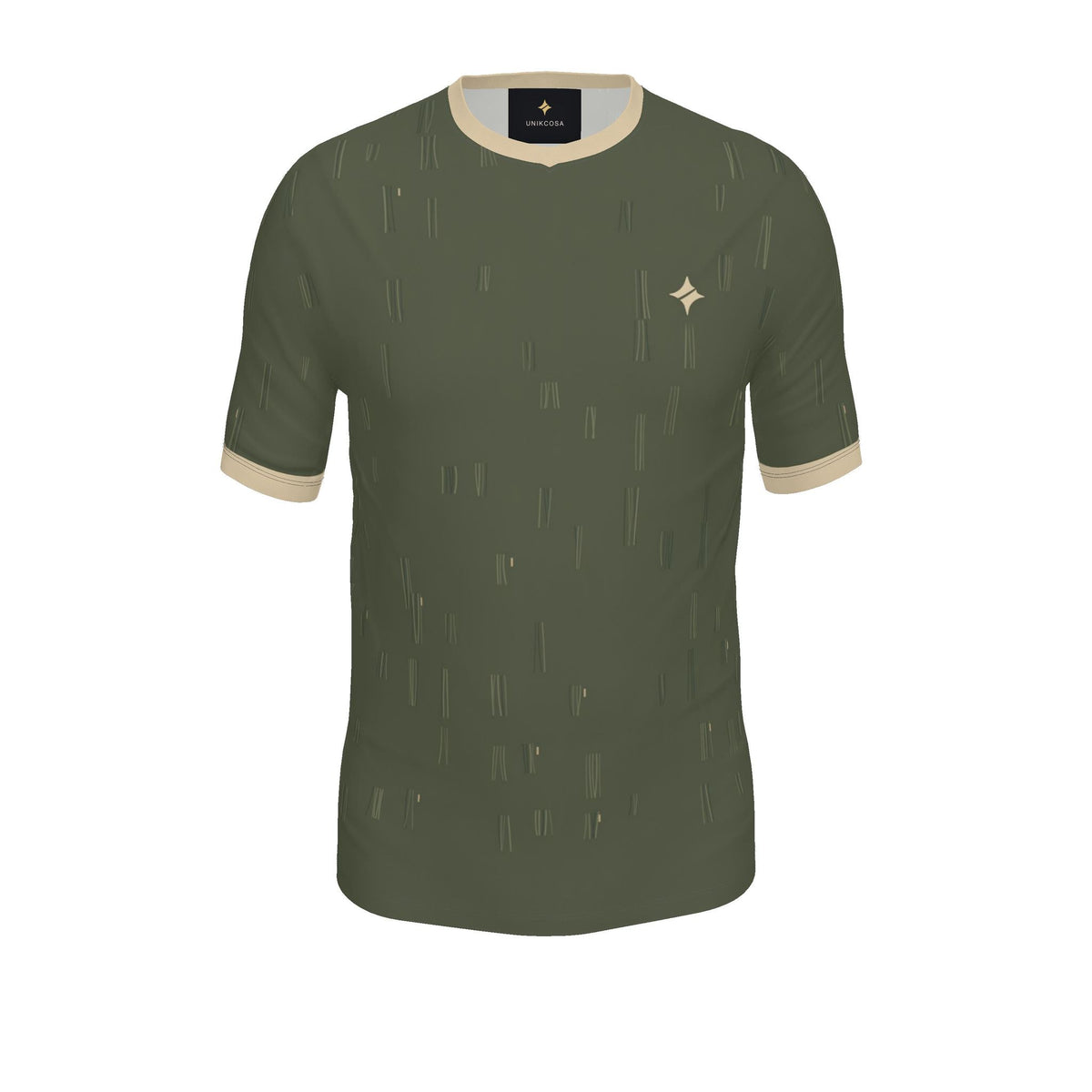 Olive Travertine Luxury V-Neck Cotton T-Shirt