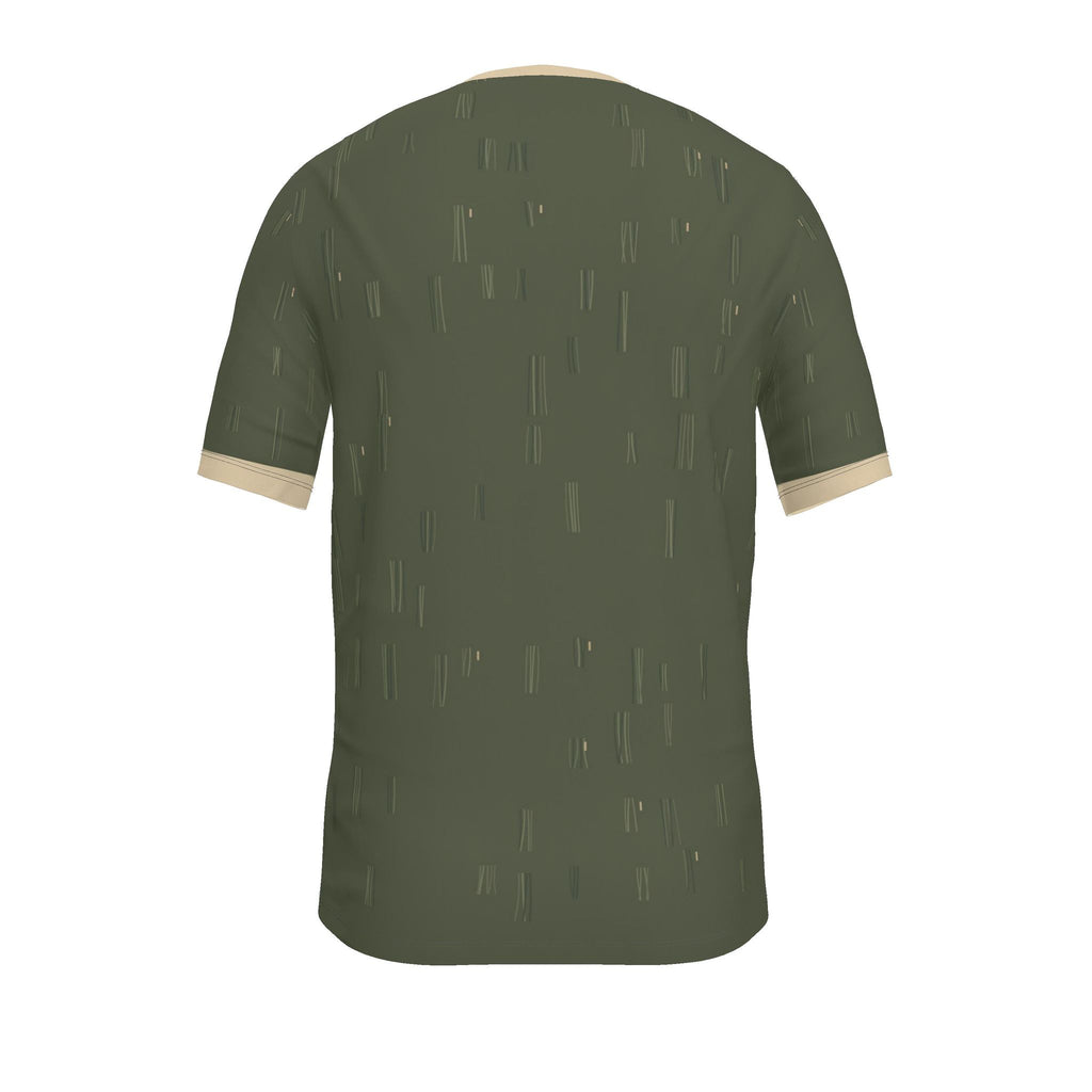 Olive Travertine Luxury V-Neck Cotton T-Shirt