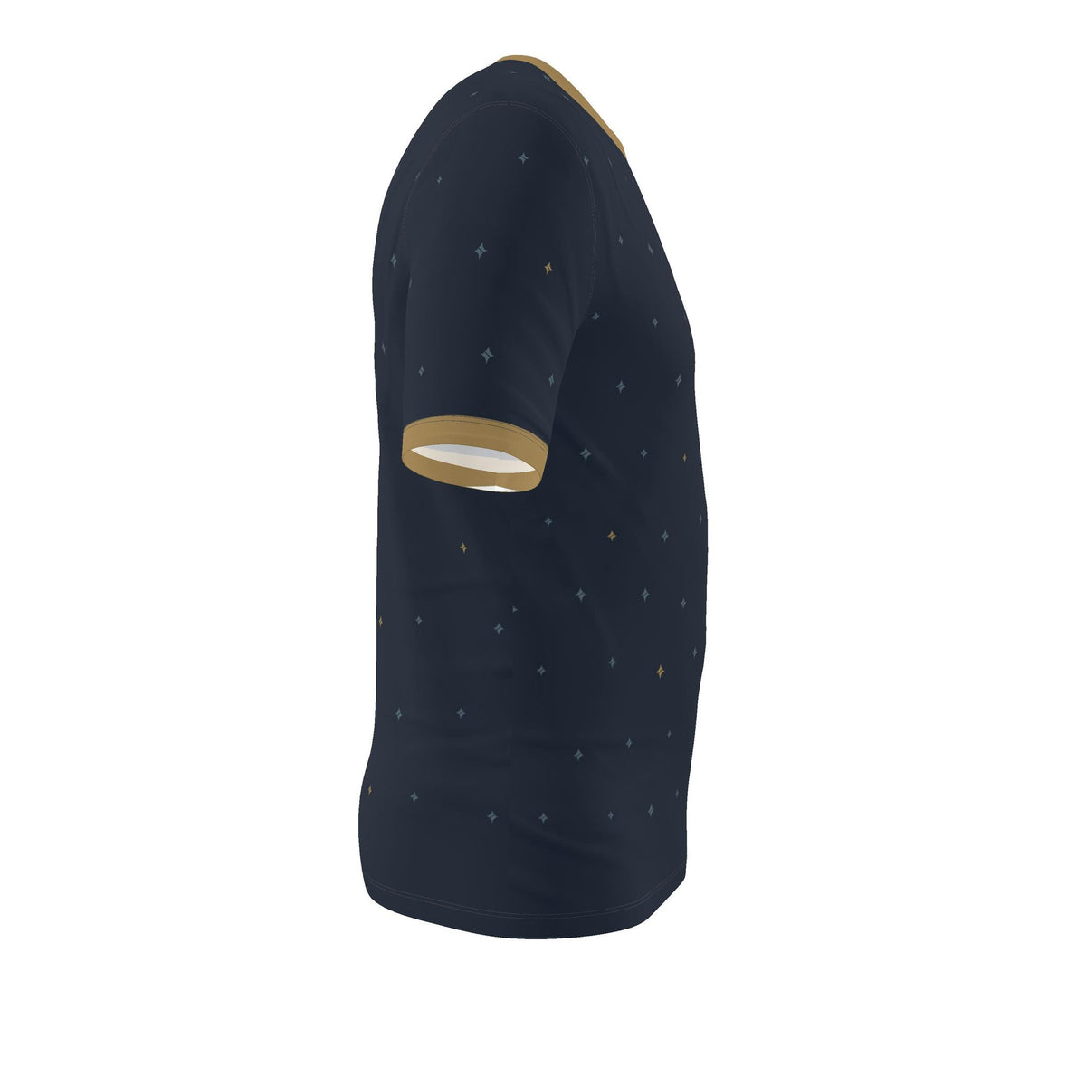 Midnight Brass Tessera Luxury V-Neck Cotton T-Shirt