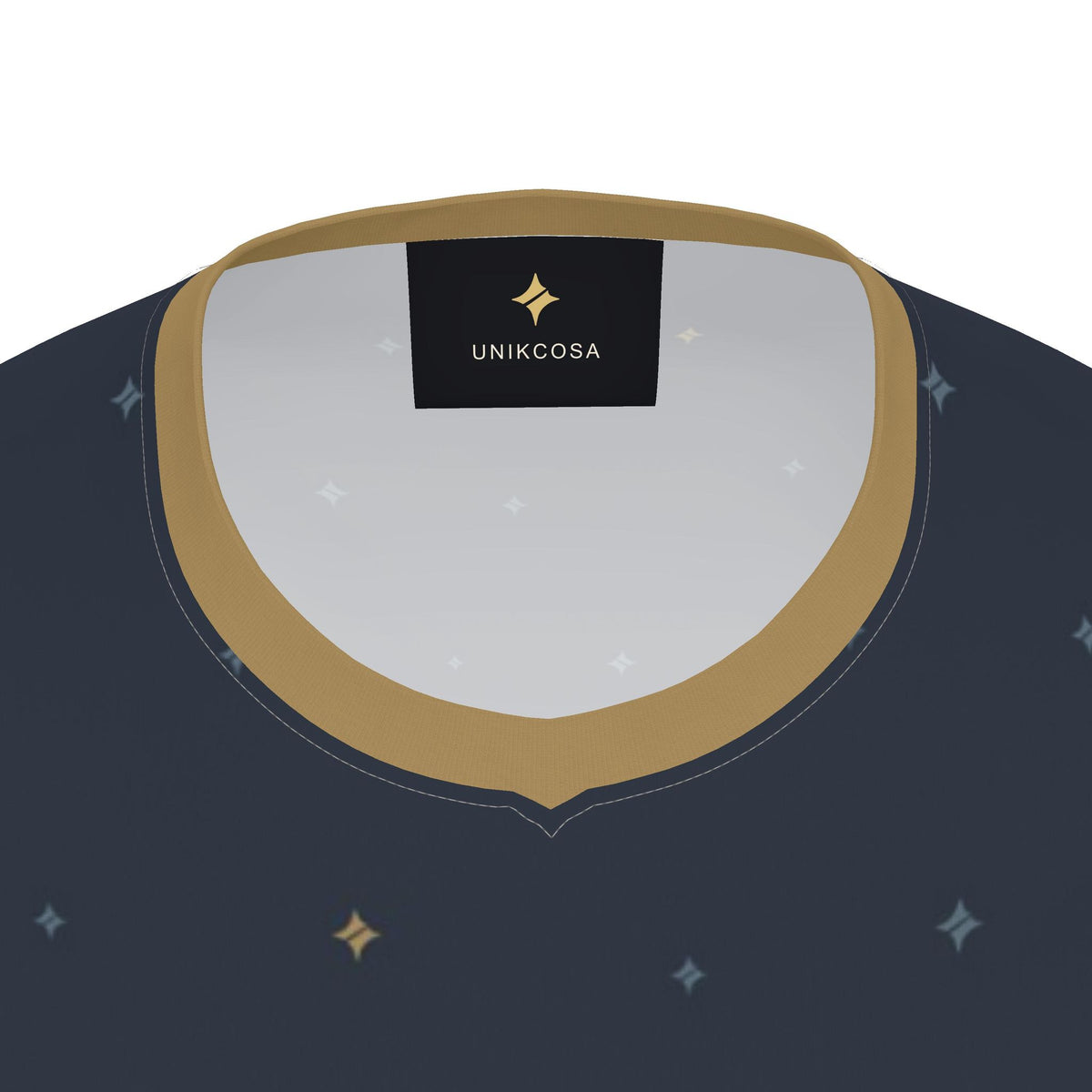 Midnight Brass Tessera Luxury V-Neck Cotton T-Shirt