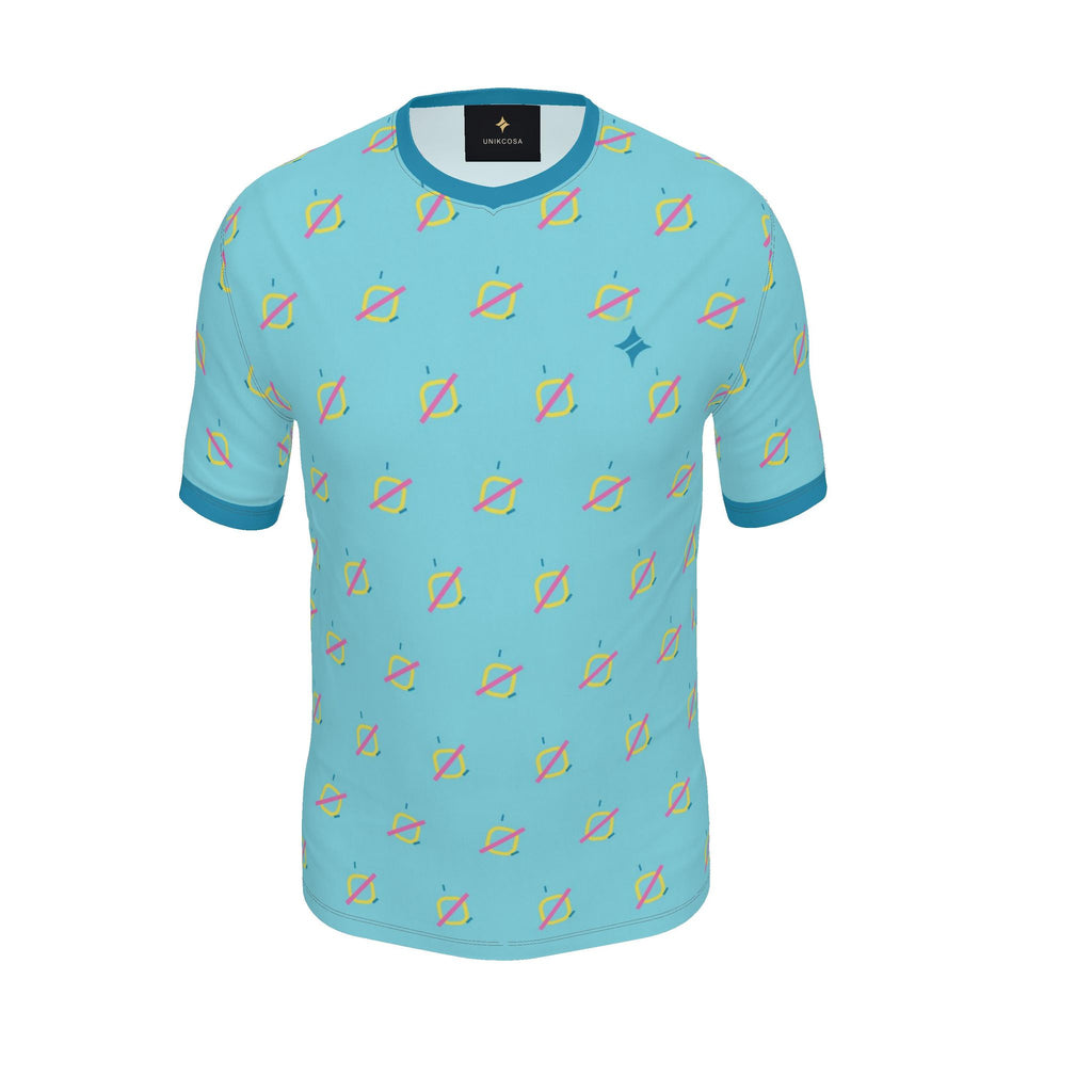Aqua Pop Atelier Luxury V-Neck Cotton T-Shirt