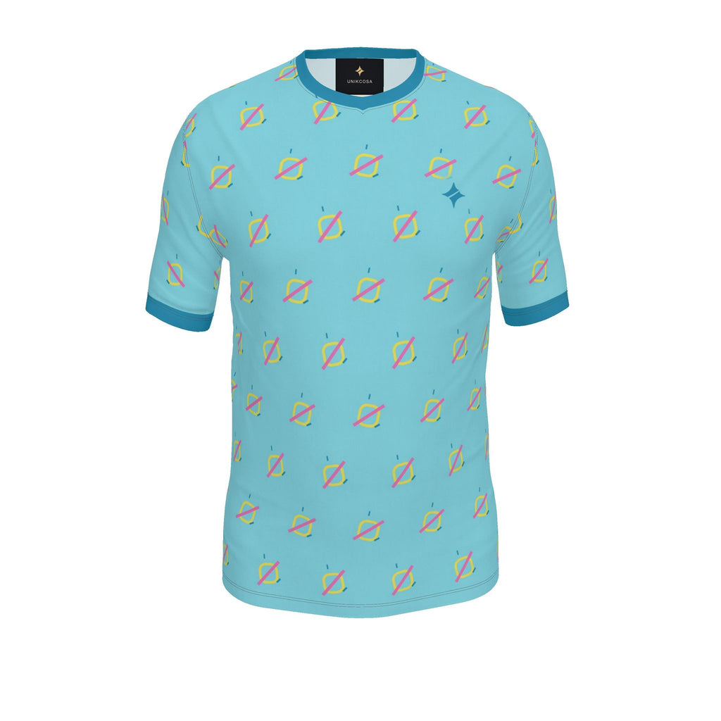 Aqua Pop Atelier Luxury V-Neck Cotton T-Shirt