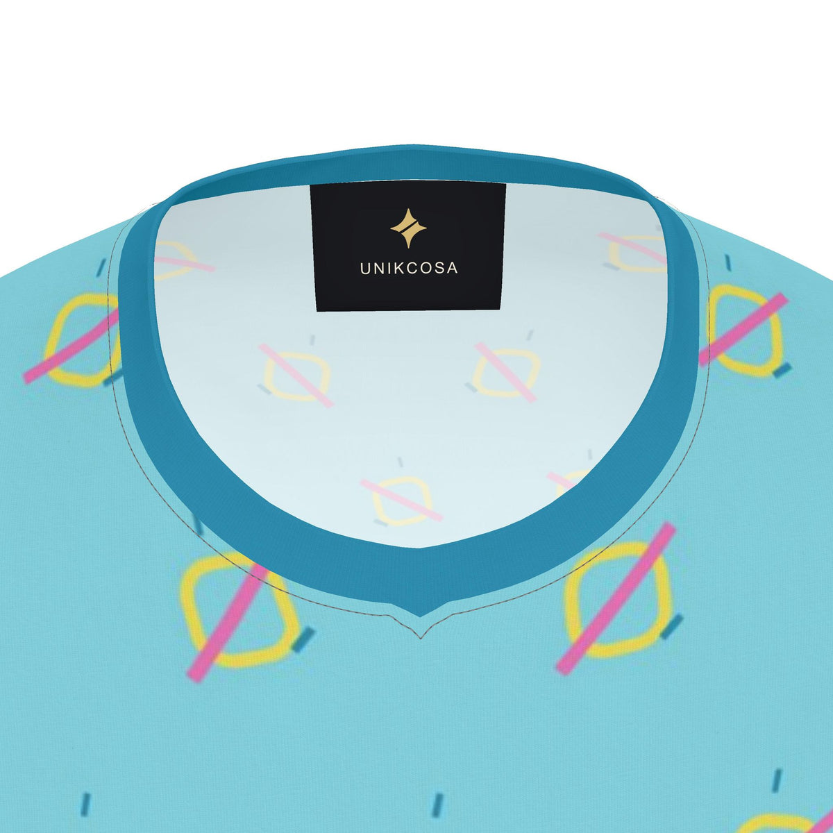 Aqua Pop Atelier Luxury V-Neck Cotton T-Shirt