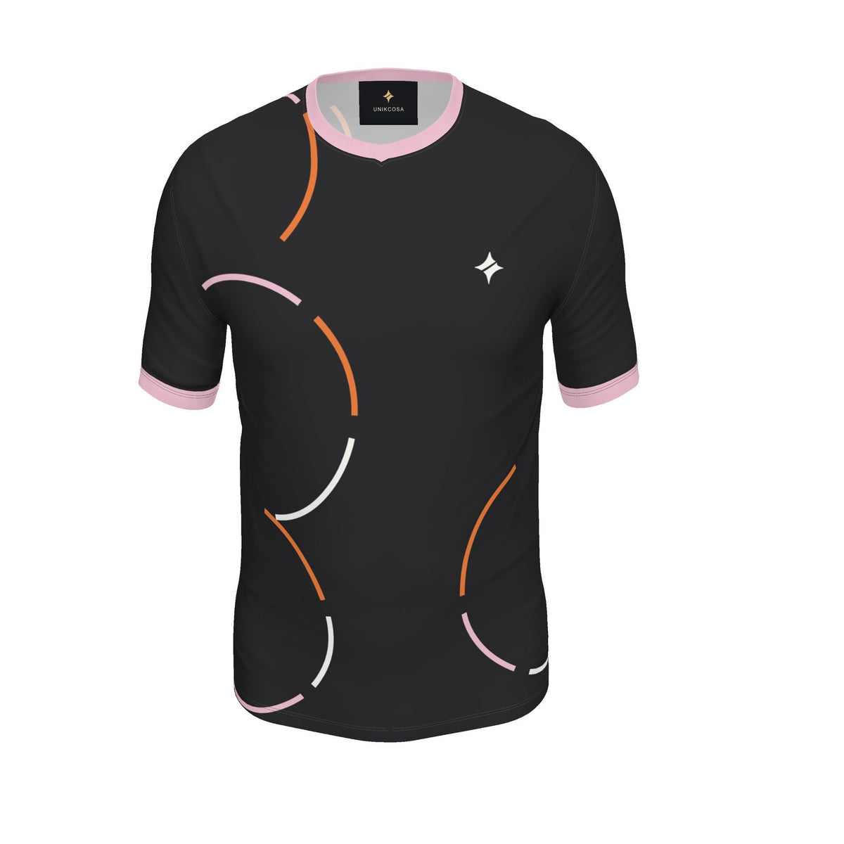 Pink Ember Contrast Luxury V-Neck Cotton T-Shirt