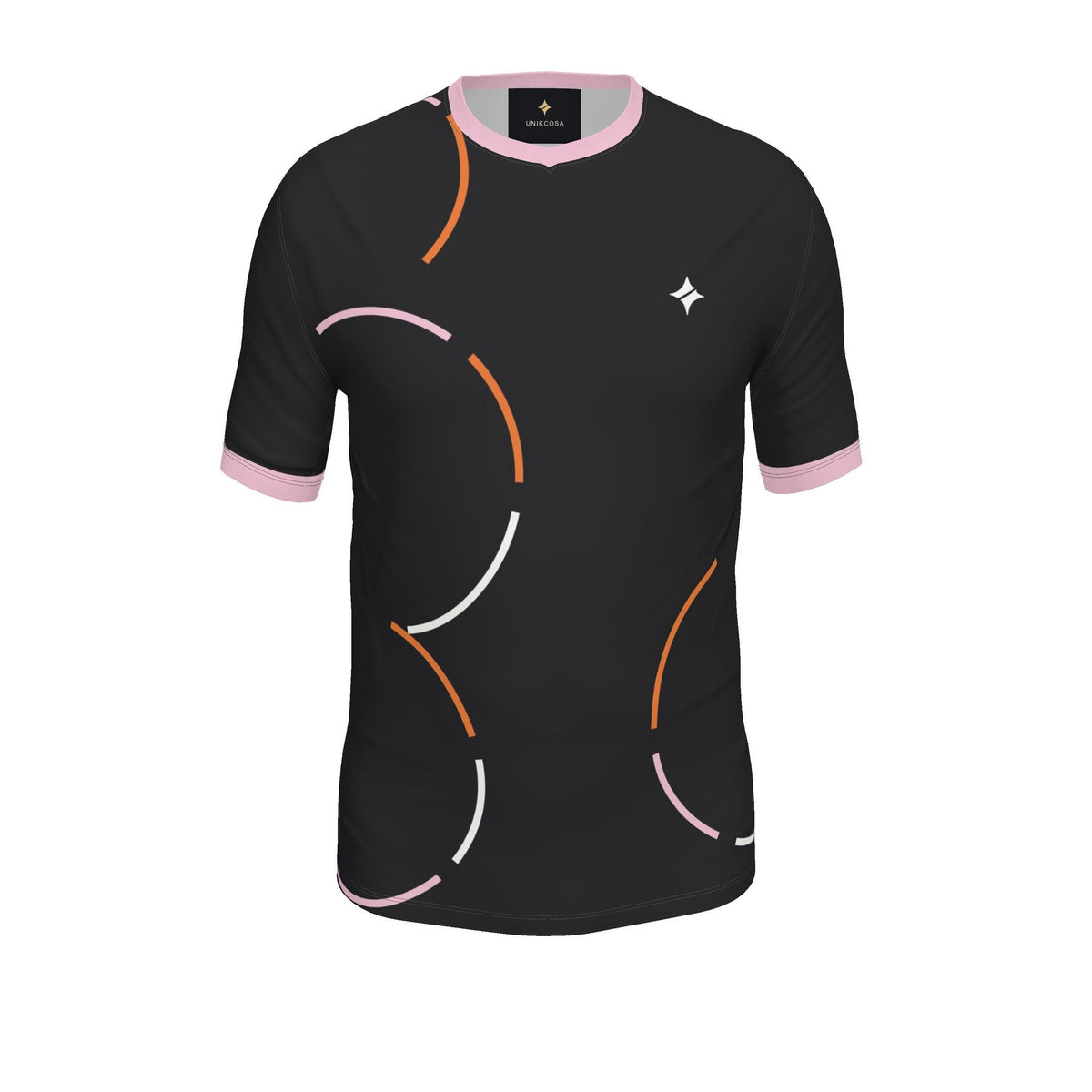 Pink Ember Contrast Luxury V-Neck Cotton T-Shirt