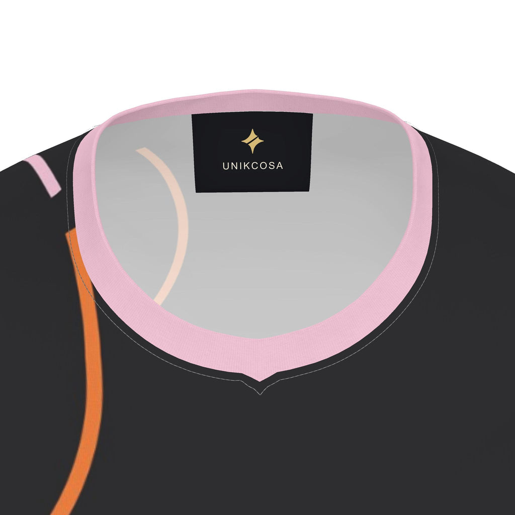 Pink Ember Contrast Luxury V-Neck Cotton T-Shirt