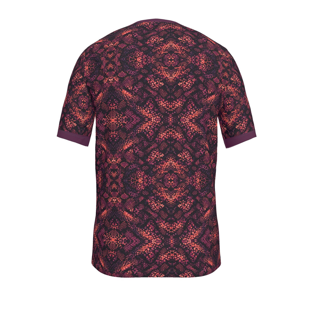 Coral Aubergine Night Luxury V-Neck Cotton T-Shirt