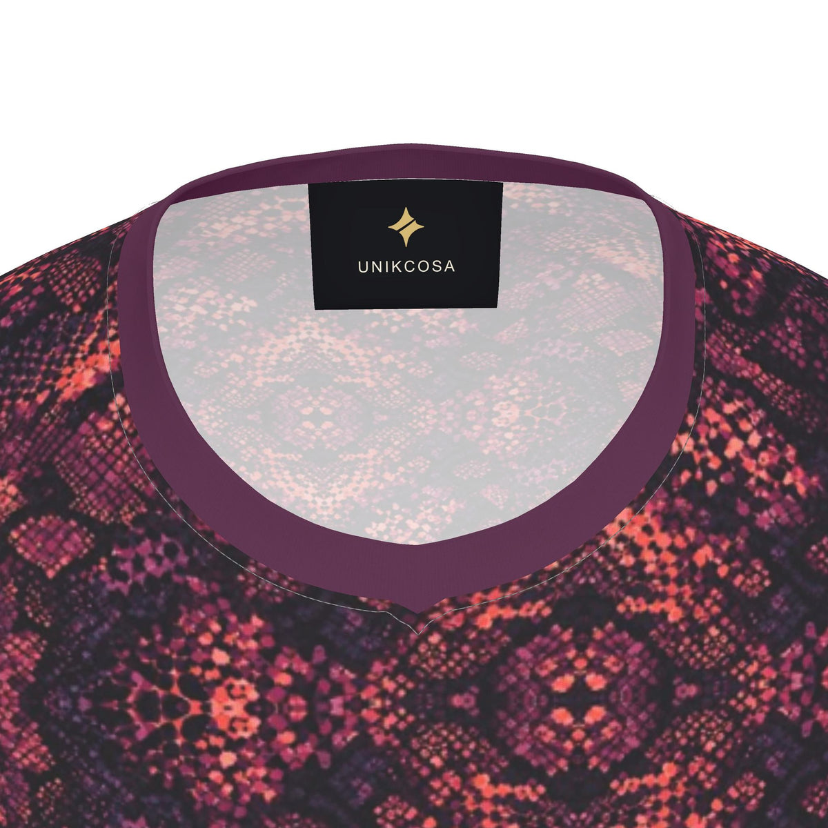 Coral Aubergine Night Luxury V-Neck Cotton T-Shirt