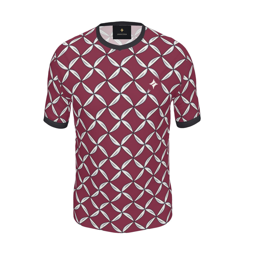 Raspberry Silver Rhythm Luxury V-Neck Cotton T-Shirt