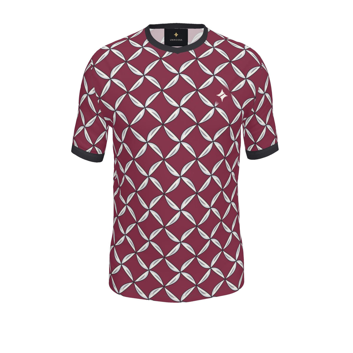 Raspberry Silver Rhythm Luxury V-Neck Cotton T-Shirt