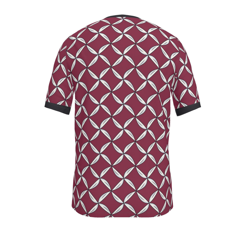 Raspberry Silver Rhythm Luxury V-Neck Cotton T-Shirt
