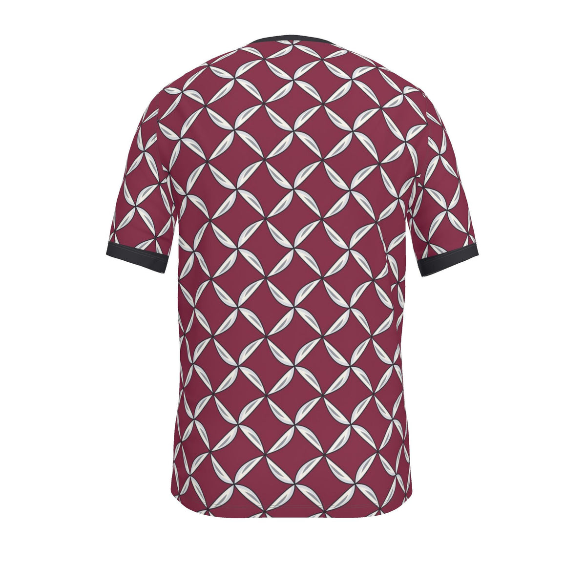Raspberry Silver Rhythm Luxury V-Neck Cotton T-Shirt