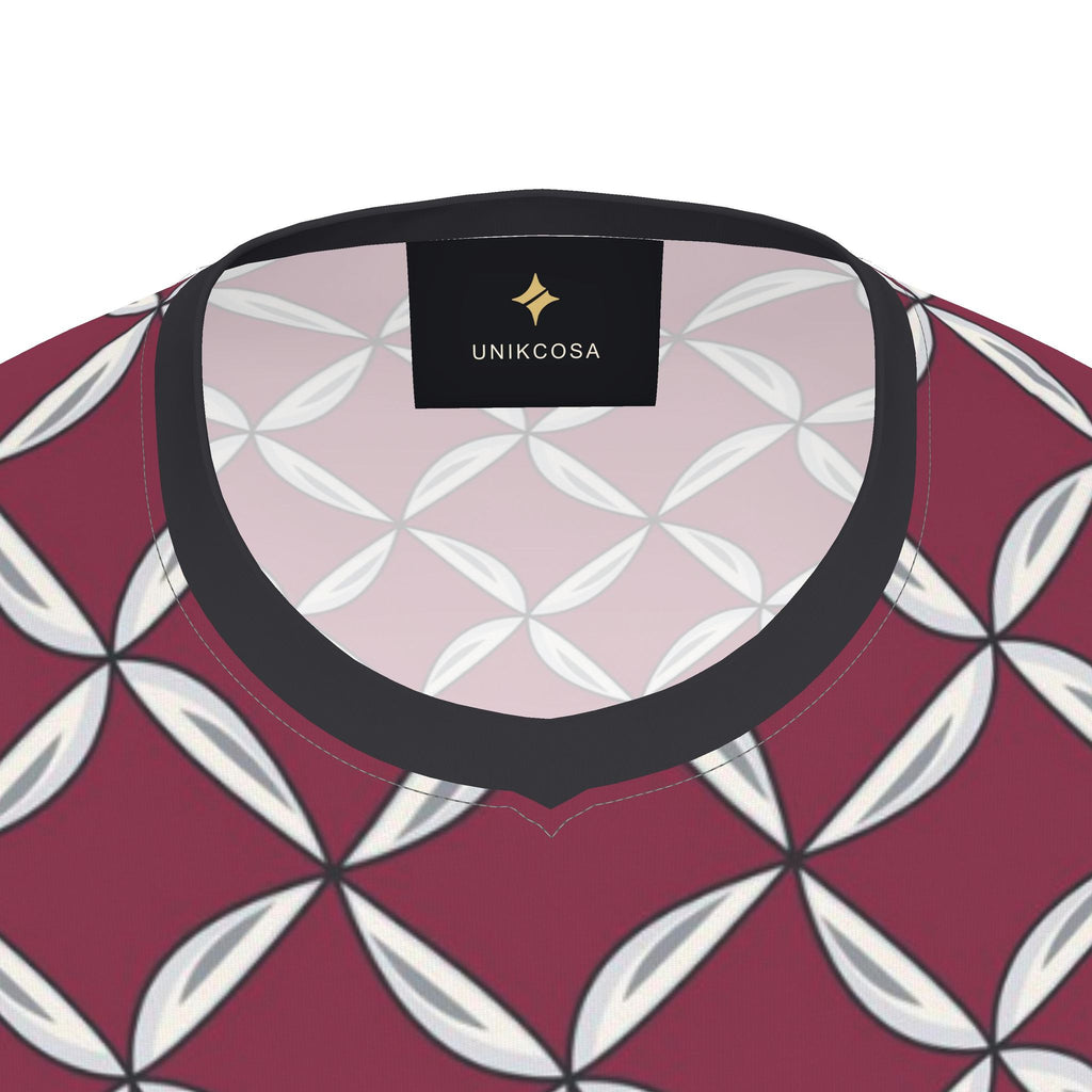 Raspberry Silver Rhythm Luxury V-Neck Cotton T-Shirt