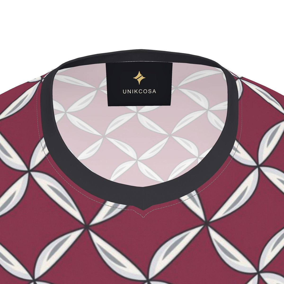 Raspberry Silver Rhythm Luxury V-Neck Cotton T-Shirt