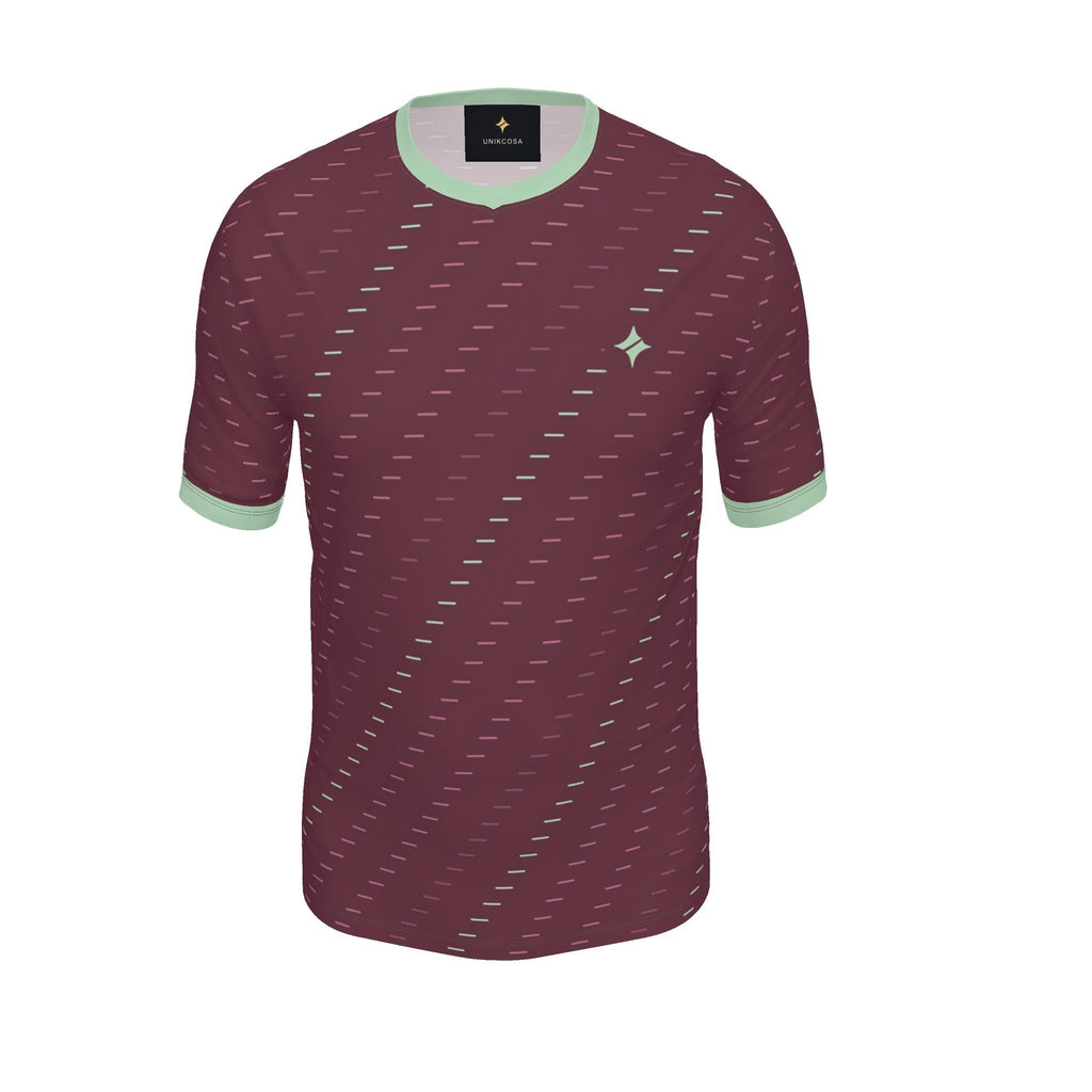 Oxblood Celadon Loom Luxury V-Neck Cotton T-Shirt