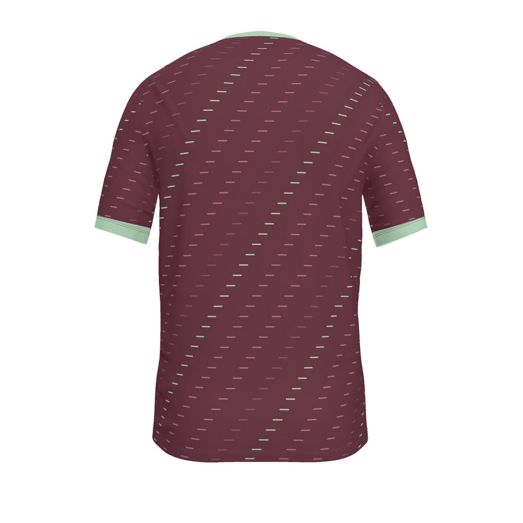 Oxblood Celadon Loom Luxury V-Neck Cotton T-Shirt