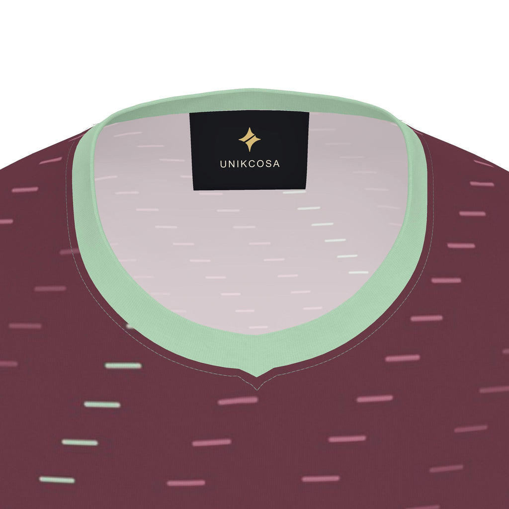 Oxblood Celadon Loom Luxury V-Neck Cotton T-Shirt