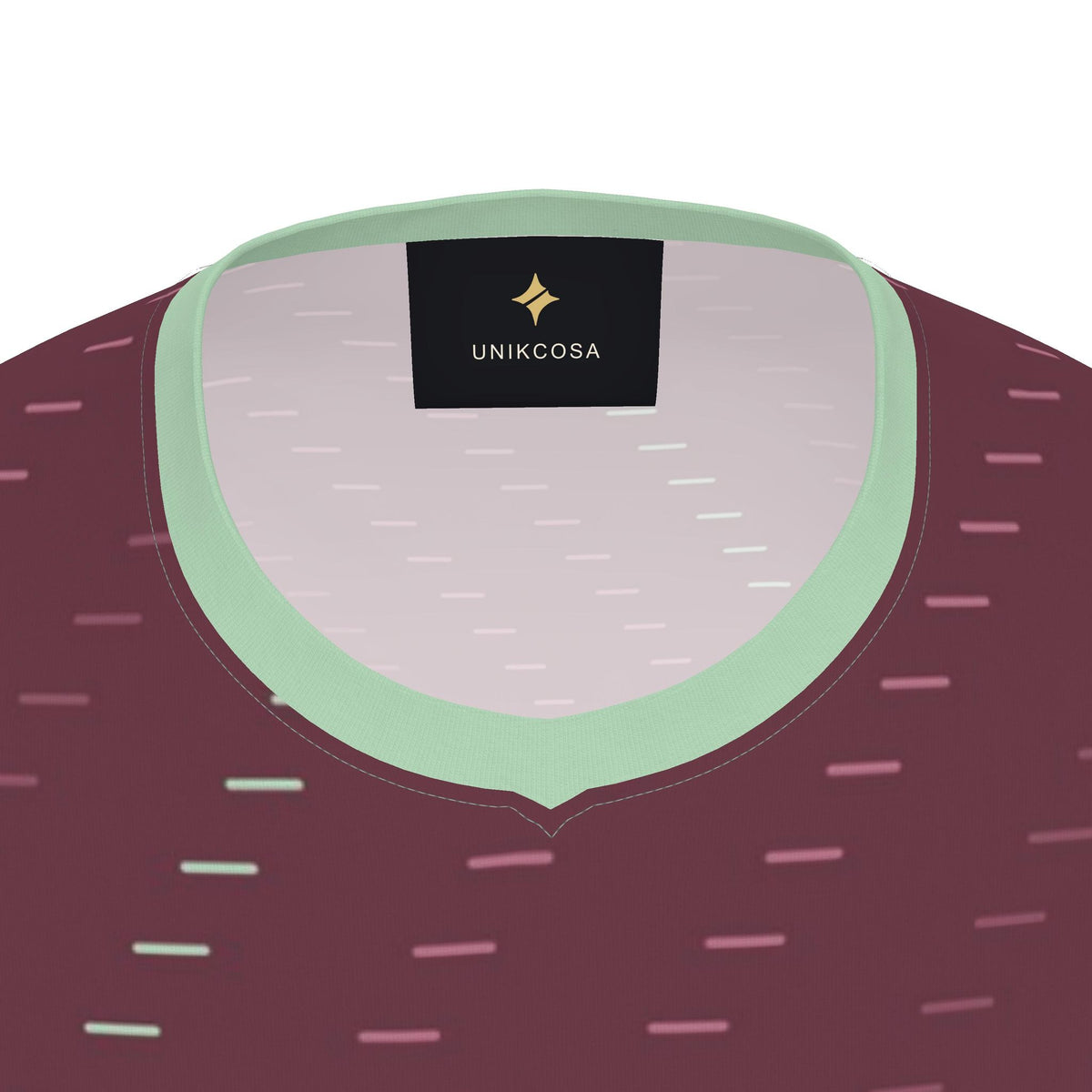 Oxblood Celadon Loom Luxury V-Neck Cotton T-Shirt