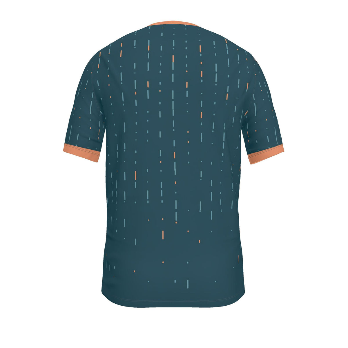Marine Papaya Morse Luxury V-Neck Cotton T-Shirt