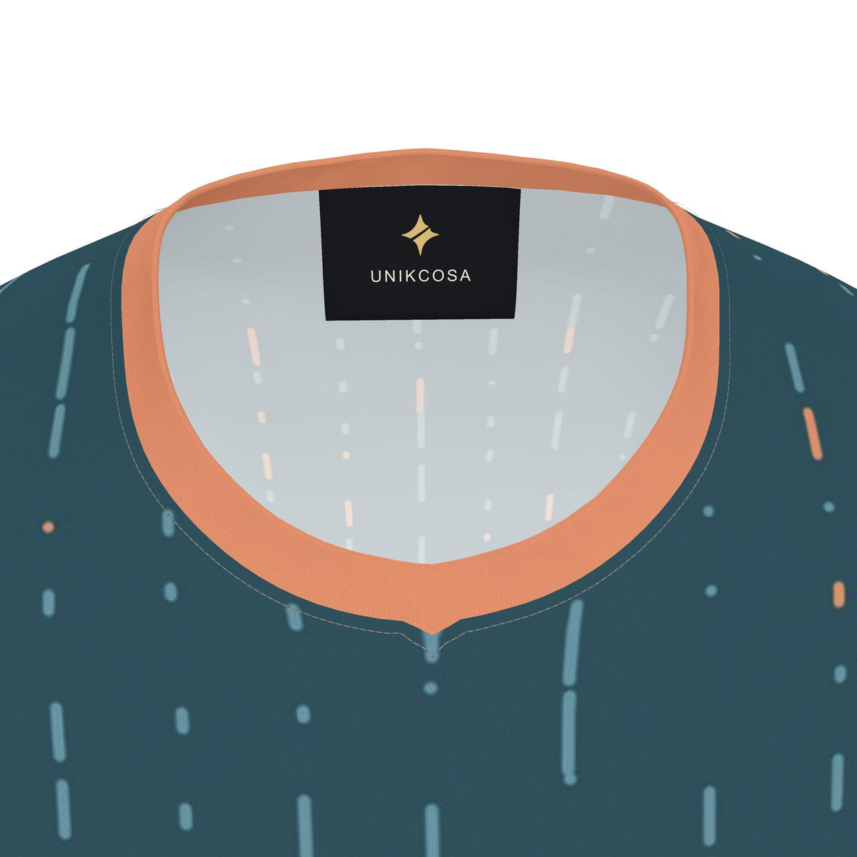 Marine Papaya Morse Luxury V-Neck Cotton T-Shirt