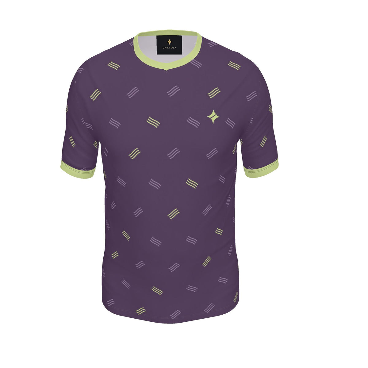 Prune Celery Optic Luxury V-Neck Cotton T-Shirt