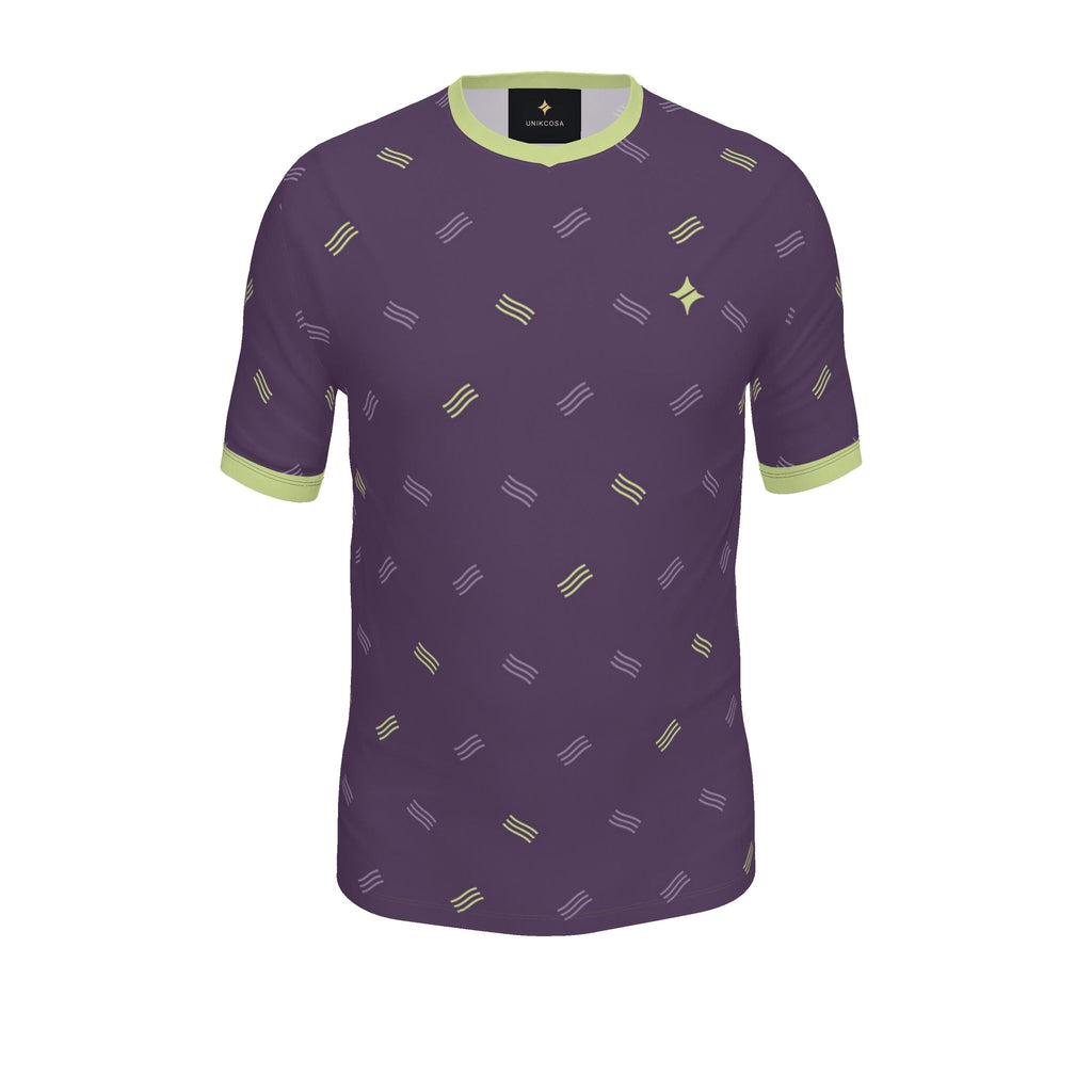 Prune Celery Optic Luxury V-Neck Cotton T-Shirt