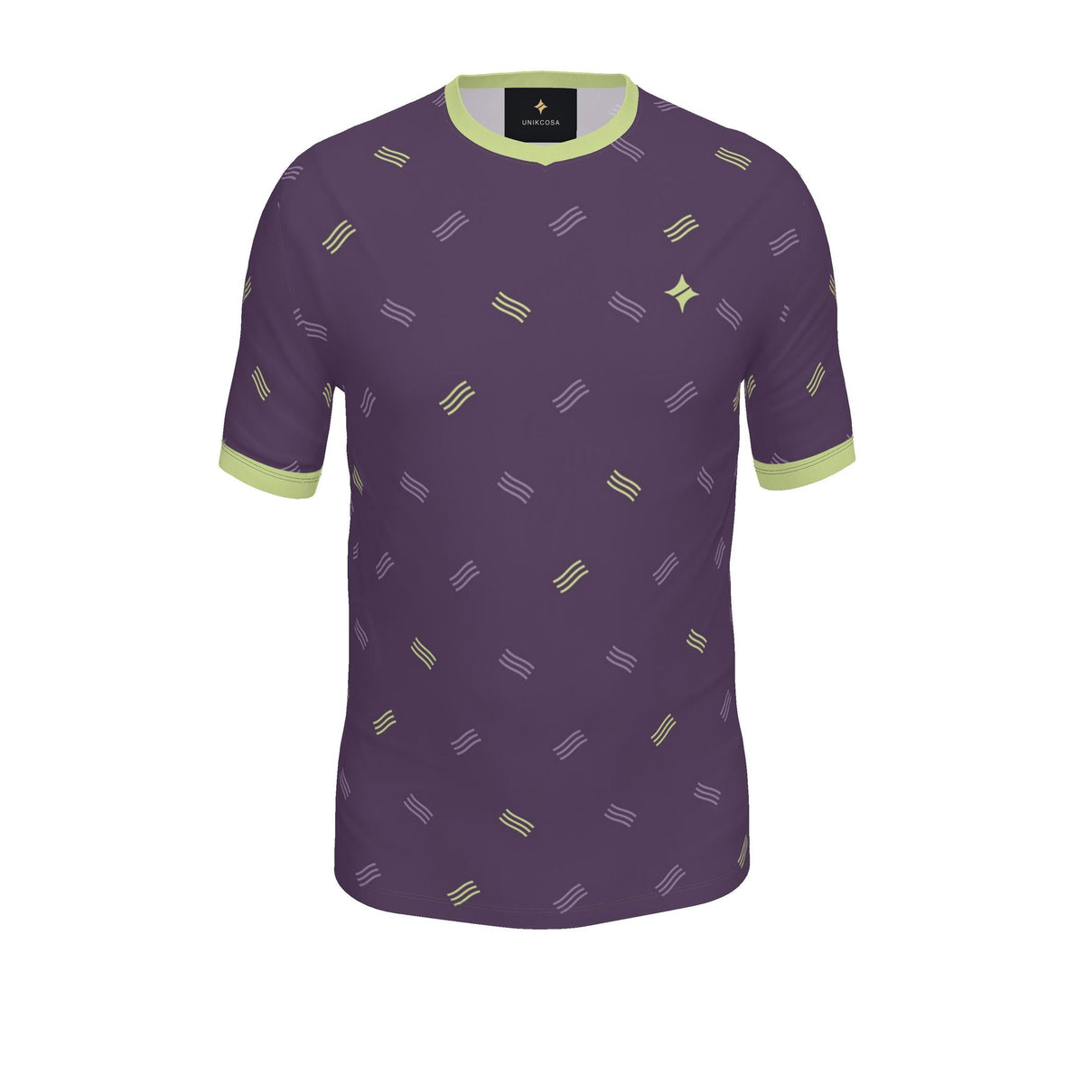 Prune Celery Optic Luxury V-Neck Cotton T-Shirt
