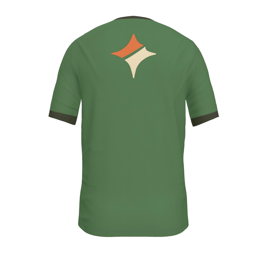 Fern Tangerine Delta Luxury V-Neck Cotton T-Shirt