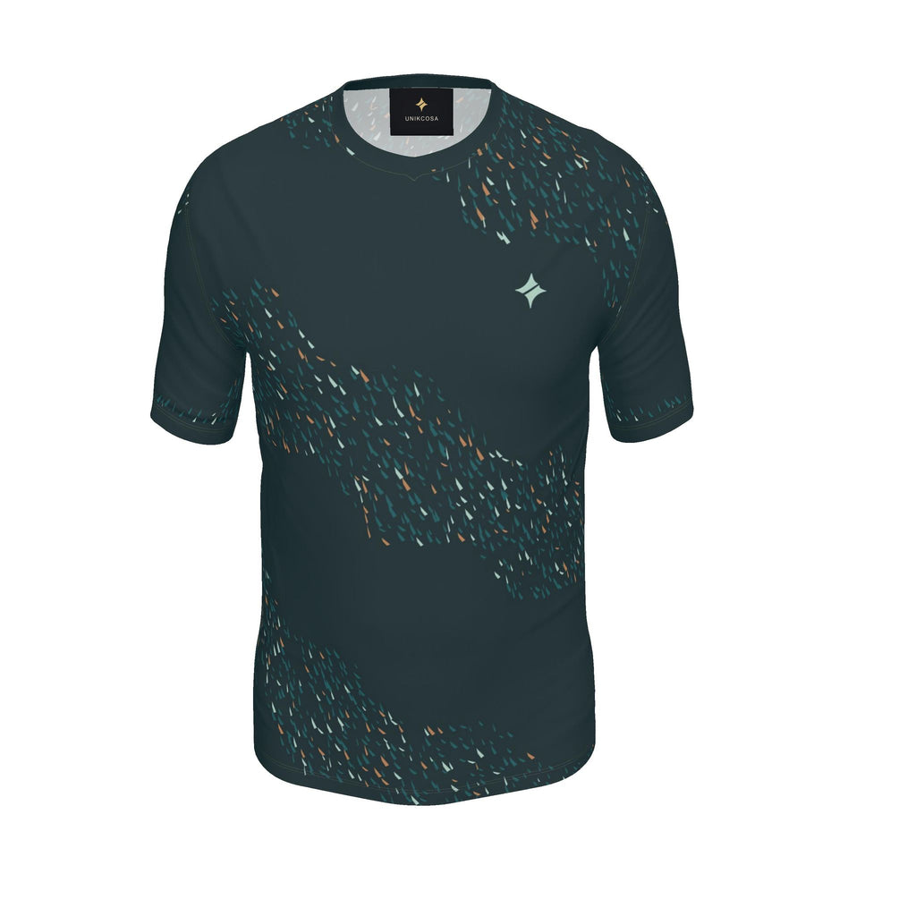 Petrol Copper Nocturne Luxury V-Neck Cotton T-Shirt
