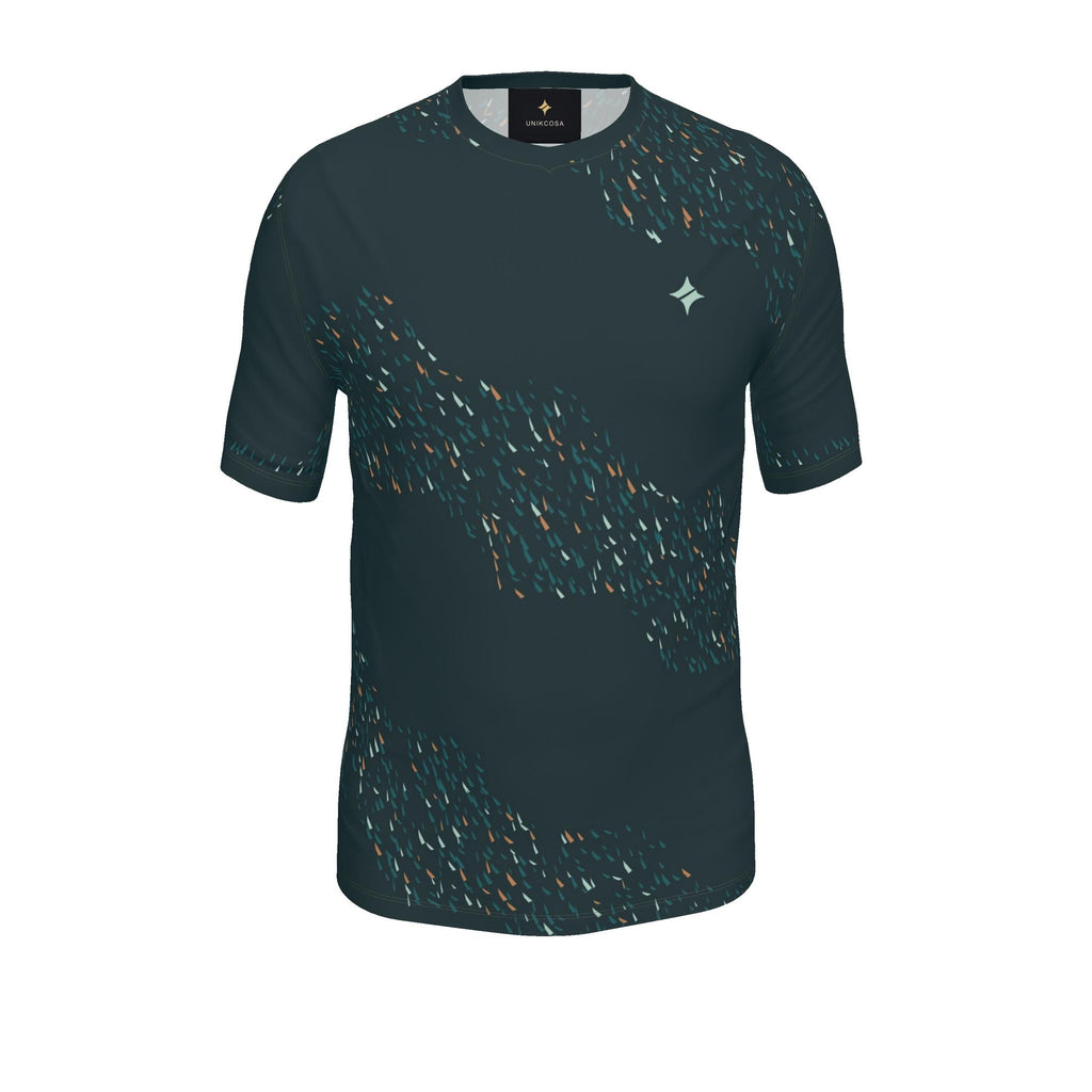 Petrol Copper Nocturne Luxury V-Neck Cotton T-Shirt