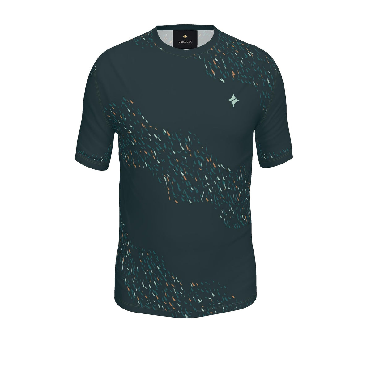 Petrol Copper Nocturne Luxury V-Neck Cotton T-Shirt